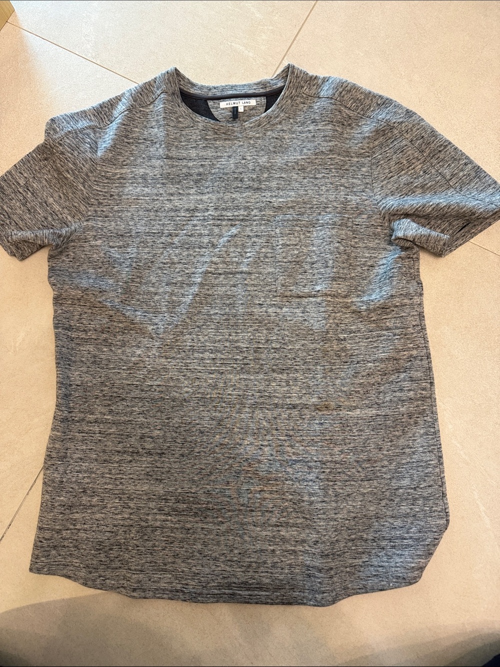 Helmut Lang Grey Heather Short-Sleeve Crewneck Tee